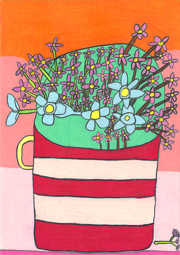 Blue star and white flowers